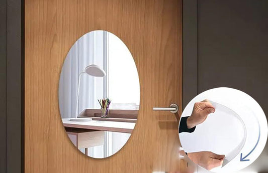 Crystal View Oval Decorative Wall Mirror with Modern Finish- FL