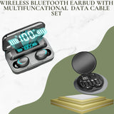 Wireless Bluetooth Cable Earbud M10 With Multifuncational Data Cable Set