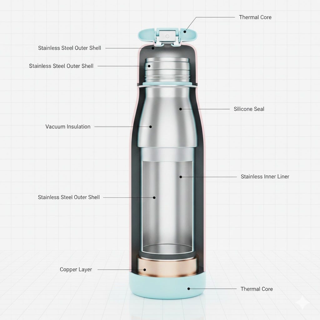 Leak-Proof Glass Water Bottle with Protective Silicone Sleeve- FL