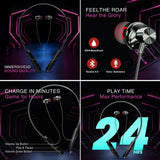 Wireless Bluetooth Neckband Earphones with Deep Bass Sound- FL
