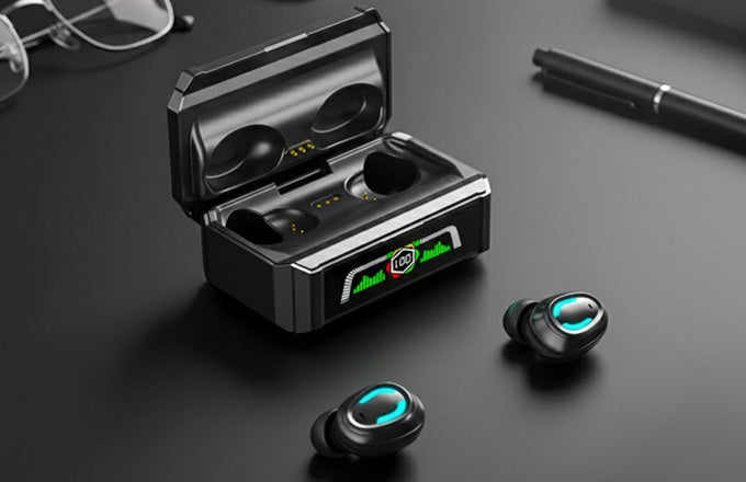 Wireless Bluetooth Earbuds with Powerbank Case and Display Clock