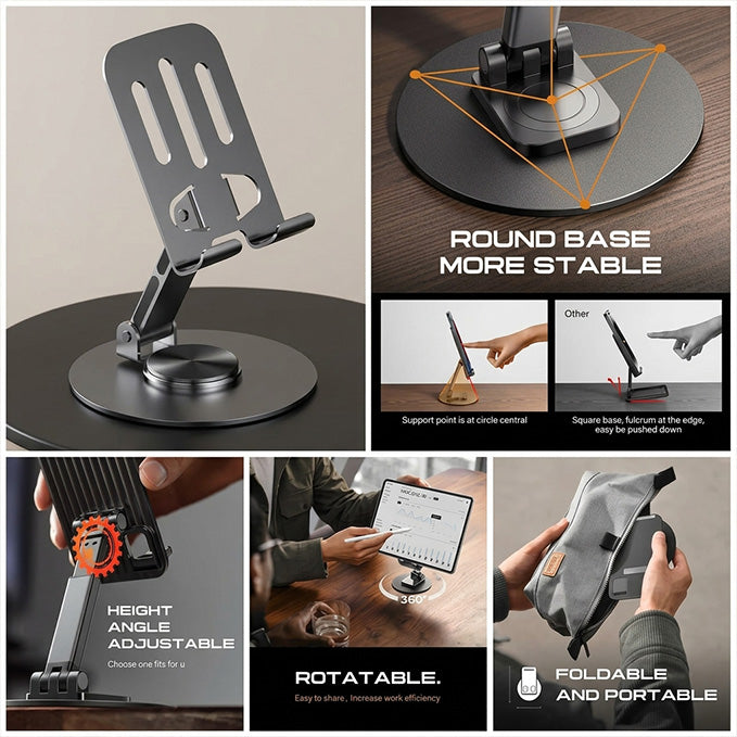 360° Adjustable Aluminium Phone Stand with Anti-Slip Base