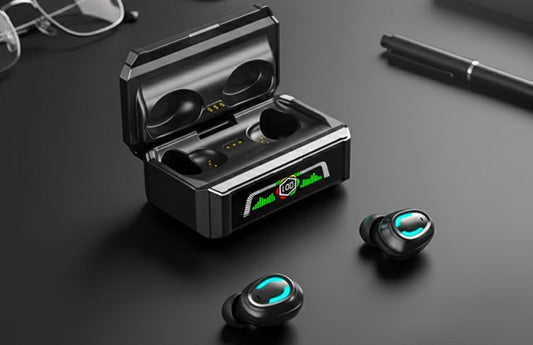 Wireless Bluetooth Earbuds with Powerbank Case and Display Clock