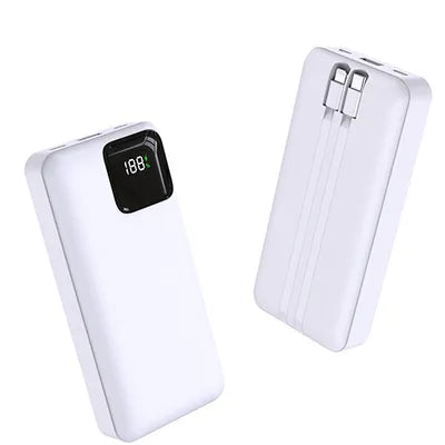 🔋⚡ 15000mAh Power Bank – LED Display | Fast Charging | 🖤🤍 Sleek Design