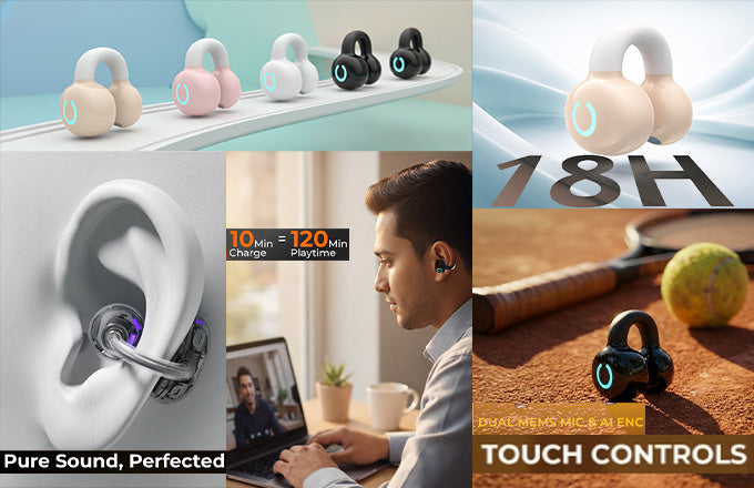 Open-Ear Bone Conduction Bluetooth Earbud with Comfortable Fit- FL