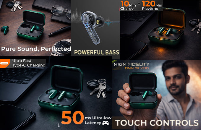 Buds Air 7 Pro TWS Earbuds with Dual Drivers & 48HOUR Playtime- FL