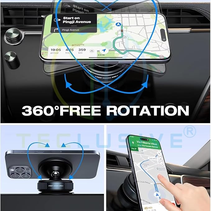 360° Magnetic Vacuum Suction Phone Mount with Strong Grip- FL