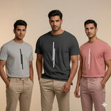Men’s Round Neck Graphic Printed T-Shirts Combo Pack of 3- FL
