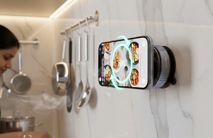 360° Magnetic Vacuum Suction Phone Mount with Strong Grip- FL