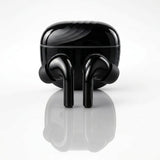 Pure Black Earbuds with Deep Bass, Quad Mic & 48H Playback
