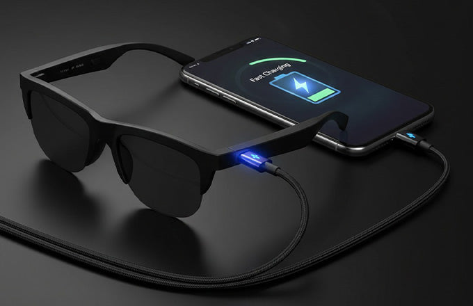 Smart Bluetooth Audio Glasses - Sunglasses with Built-in Mic & Speakers, Open Ear Wireless Headphones Smart Glasses for Adults, Solar-Powered Smart Sunglasses