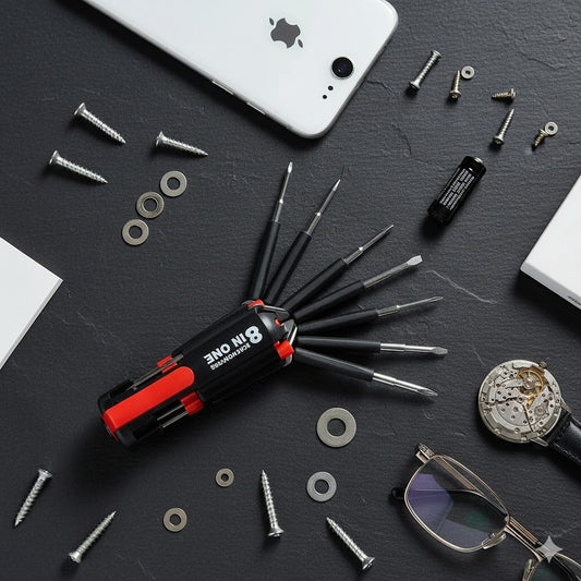 8-in-1 Multi-Purpose Screwdriver Tool with 6 LED Lights- FL