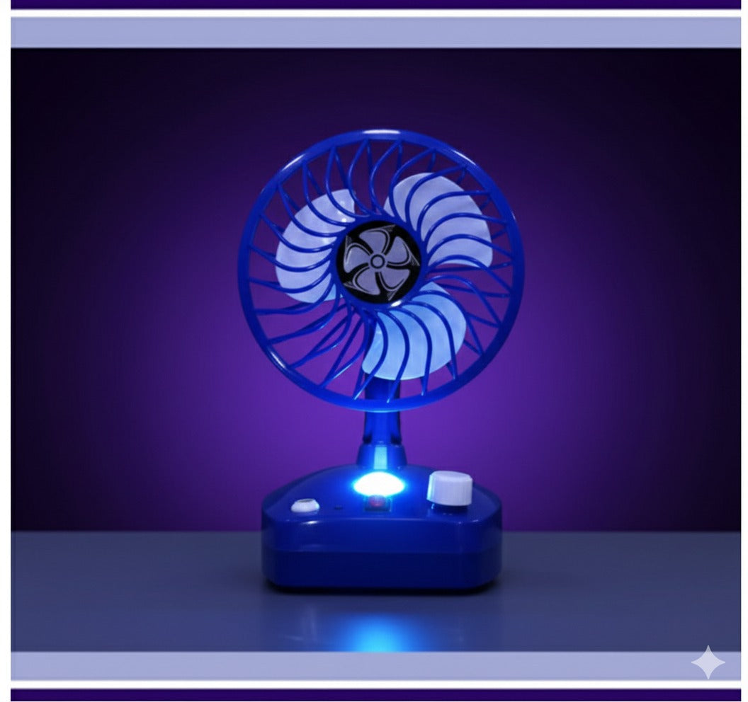 Rechargeable Portable Fan with LED Light- FL