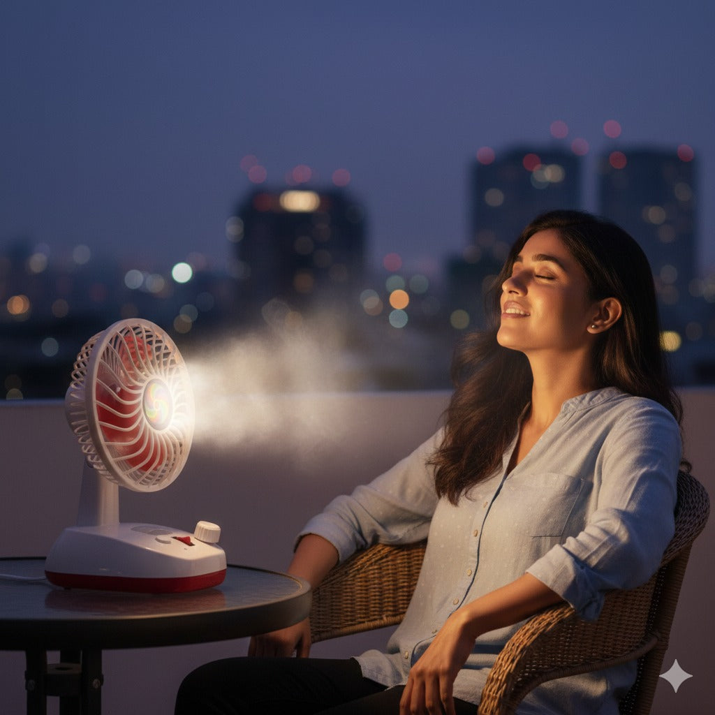 Rechargeable Portable Fan with LED Light- FL
