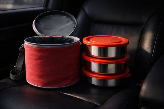 Round Lunch Box – 3 Bowl Set (200 ml Each) with Carry Bag- FL