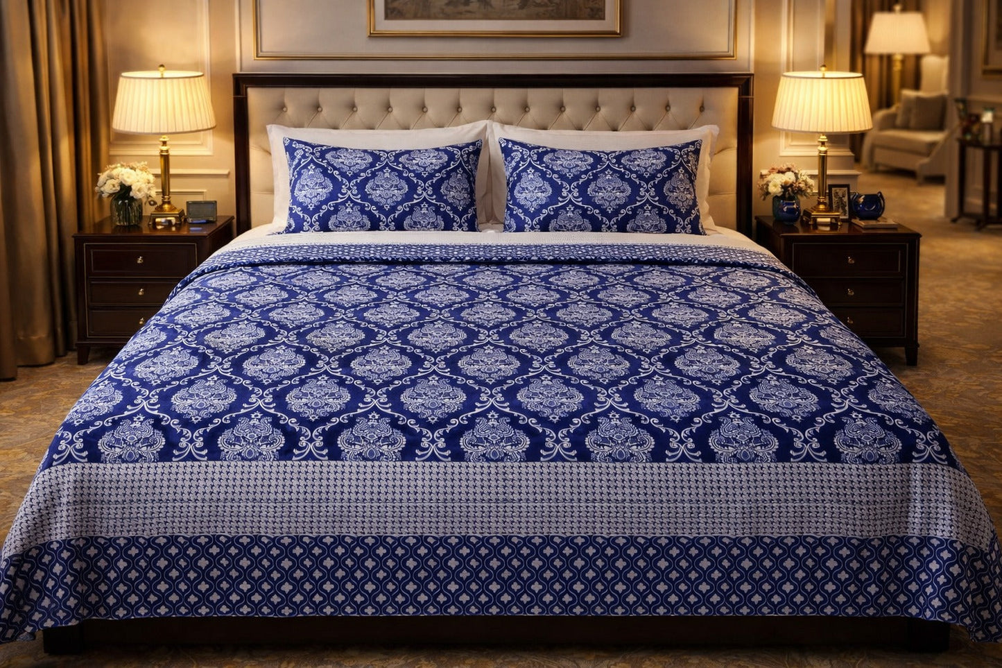 Soft Cotton Double Bedsheet Set with 2 Pillow Covers- FL