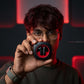 A user holding the CTRL8 K7 true wireless earbuds against a modern red-lit backdrop, highlighting AI ENC-P technology.