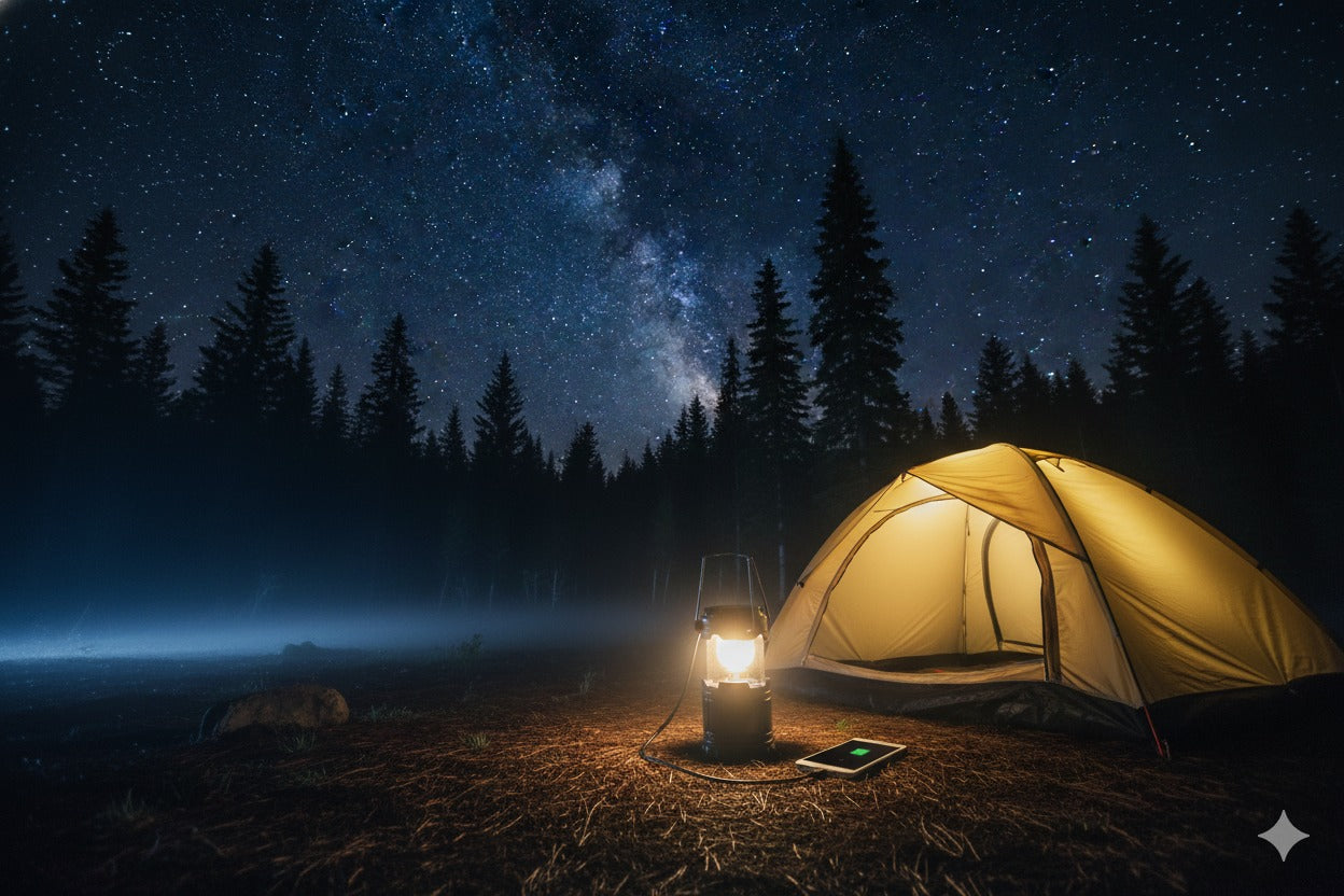 Rechargeable Solar Lantern with LED Torch & Power Bank- Camping & Emergency Light