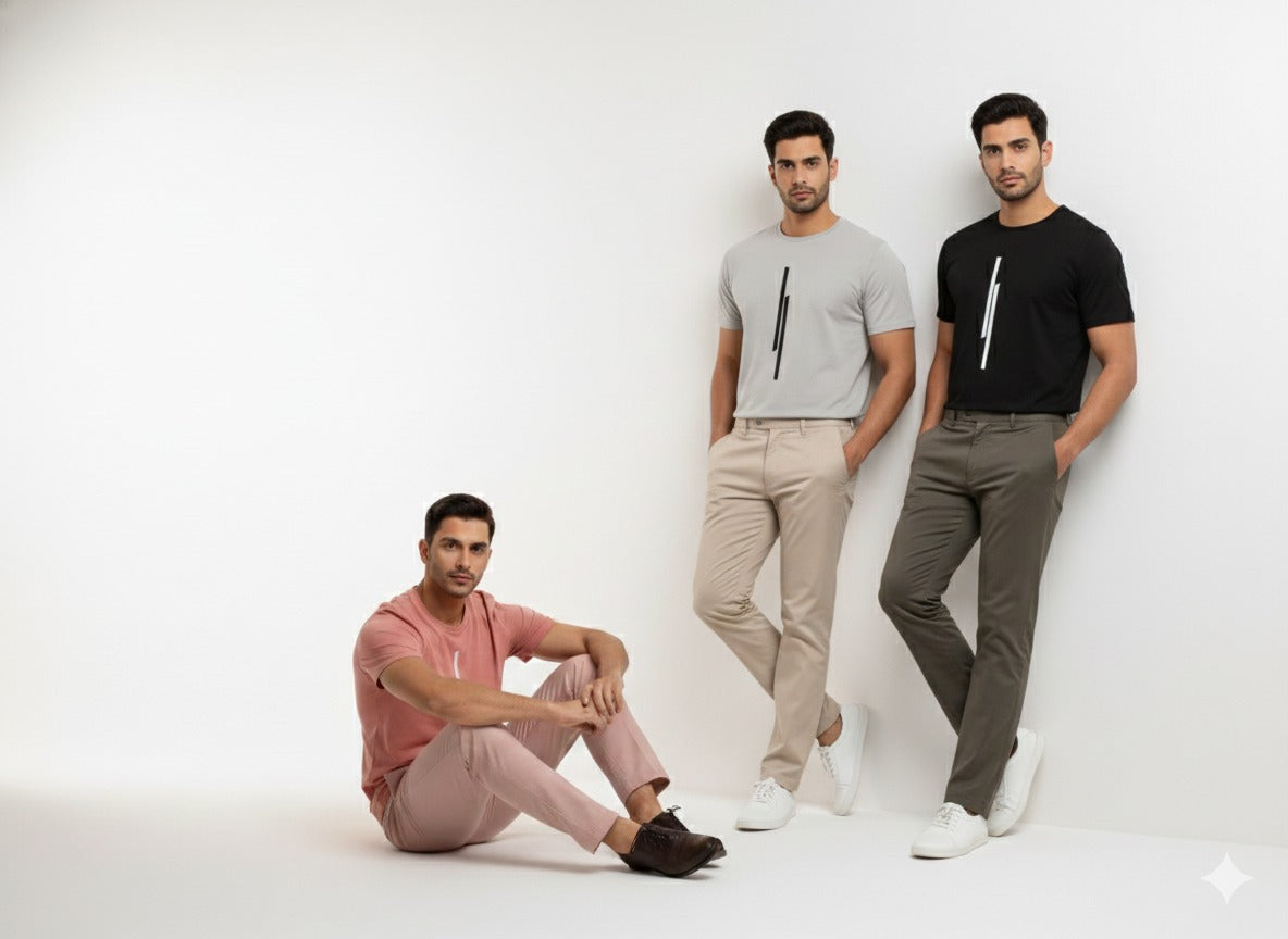 Men’s Round Neck Graphic Printed T-Shirts Combo Pack of 3- FL