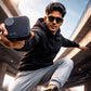 Active user showcasing CTRL8 CMT Ultra Pro true wireless noise-cancelling earbuds case during outdoor activity