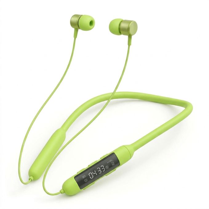 🎧🎵 Transparent Bluetooth Neckband 💚 | 72H Battery Life 🔋 |HD Voice | Deep Bass🔋✨