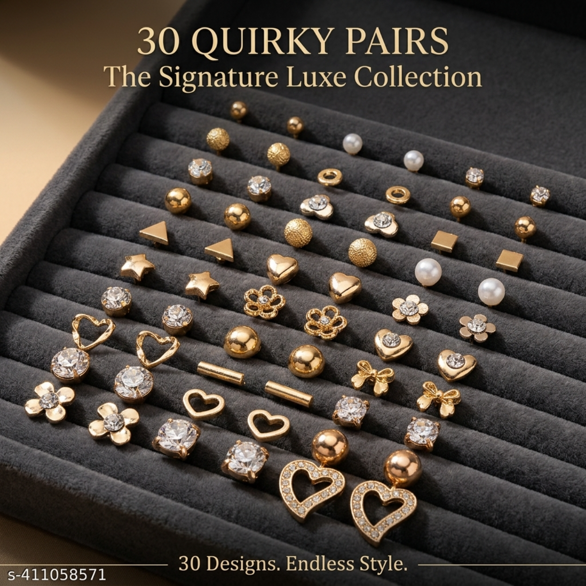 Desert Luxe Collection – 30 Quirky Pairs Stud & Hoop Earring Set - FK