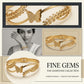 Butterfly Leaf Design Gold-Tone Cuff Bracelet - FK