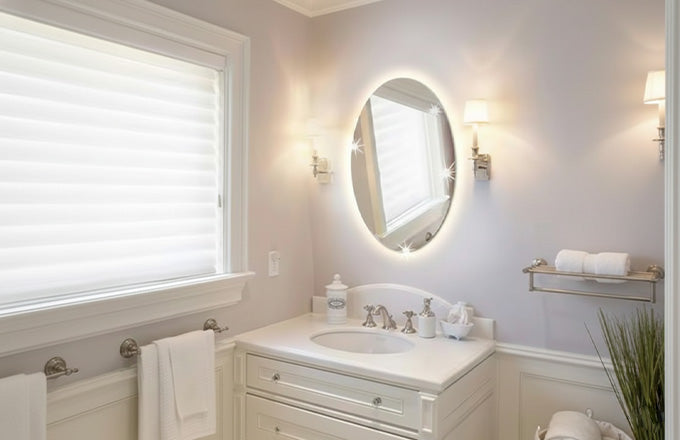 Crystal View Oval Decorative Wall Mirror with Modern Finish- FL